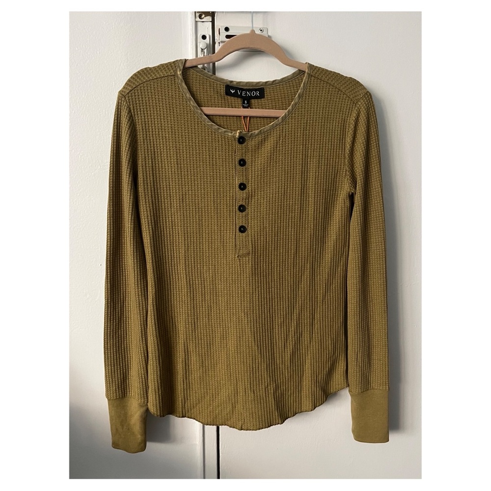 Venor Green Henley Long Sleeve Size Small